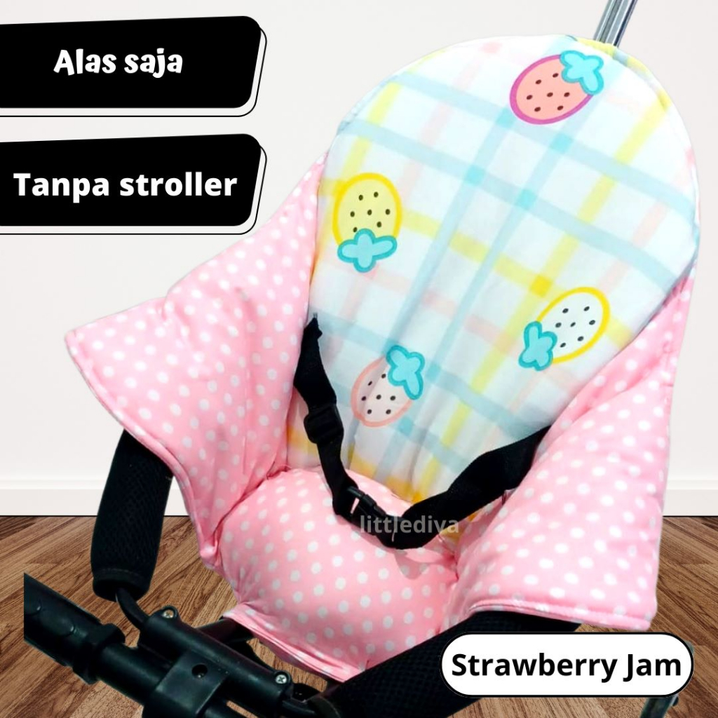 STRAWBERRY JAM - TRIKE PAD Sandaran SEGITIGA alas stroller kereta dorong kecil stroler bayi akachan micro t3 spad