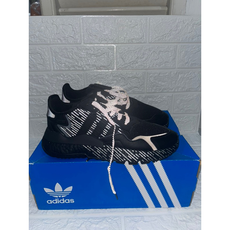 sneakers ADIDAS pria NITE JOGGER 3M Men’s Triple Black FV1236 100% original Second