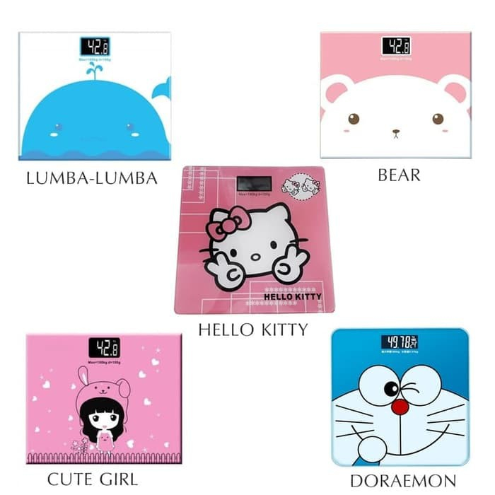 [GROSIR] TIMBANGAN BERAT BADAN DIGITAL LCD KARAKTER DORAEMON HELLO KITTY HELLOKITTY 180KG 180 KG BODY WEIGHT SCALE MULTIFUNGSI SERBAGUNA