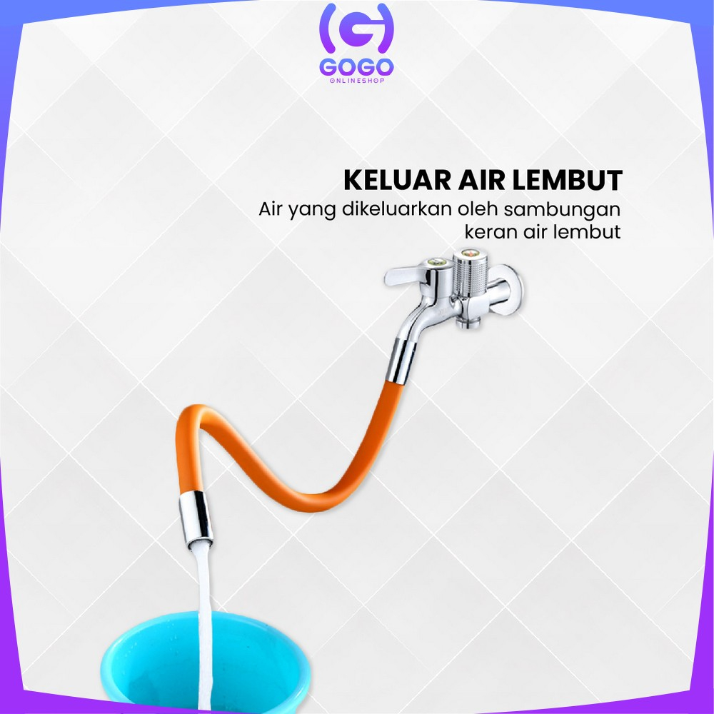 GOGO-C838 Selang Sambungan Kran Air Universal 1/2 Inch 360 Derajat / Alat Penyambung Kepala Keran Air Wastafel Pipa Elastis