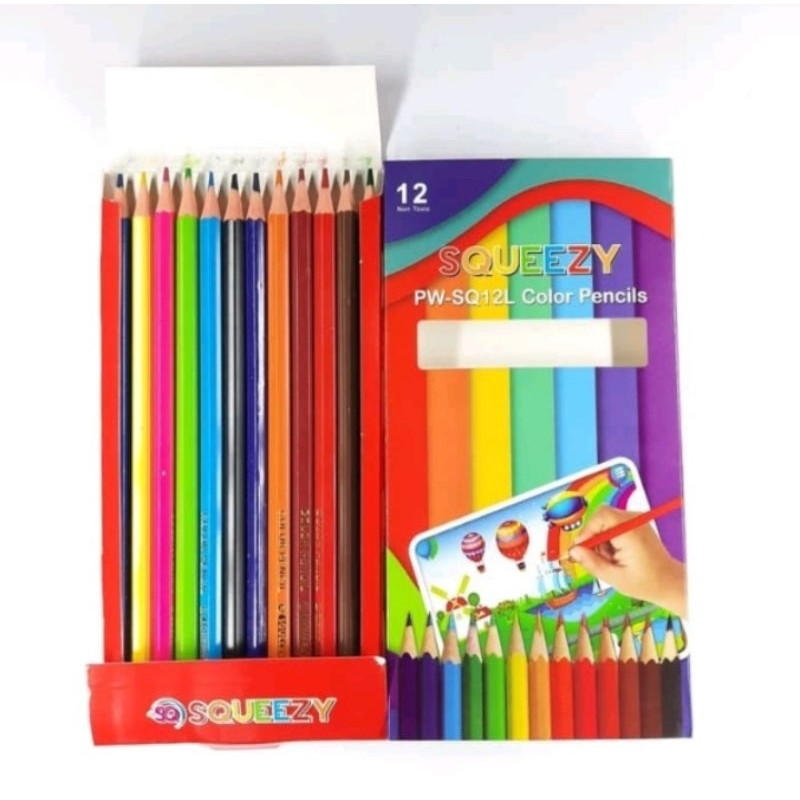 GE TOYS MAINAN OKUPASI MOTORIK HALUS PENSIL WARNA PANJANG 12 PC/ALAT TERAPI WICARA