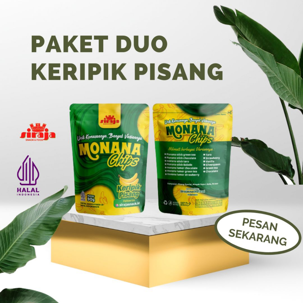 

PROMO - PAKET DUO PCS KERIPIK PISANG MONANA CHIPS