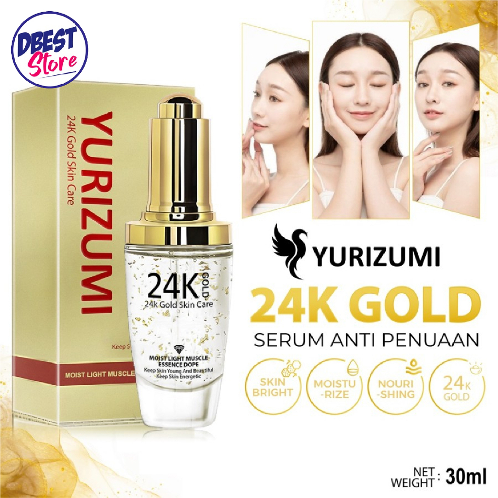 Serum Emas Glowing Yurizumi Gold Pencerah Wajah Kusam Anti Penuaan Kulit