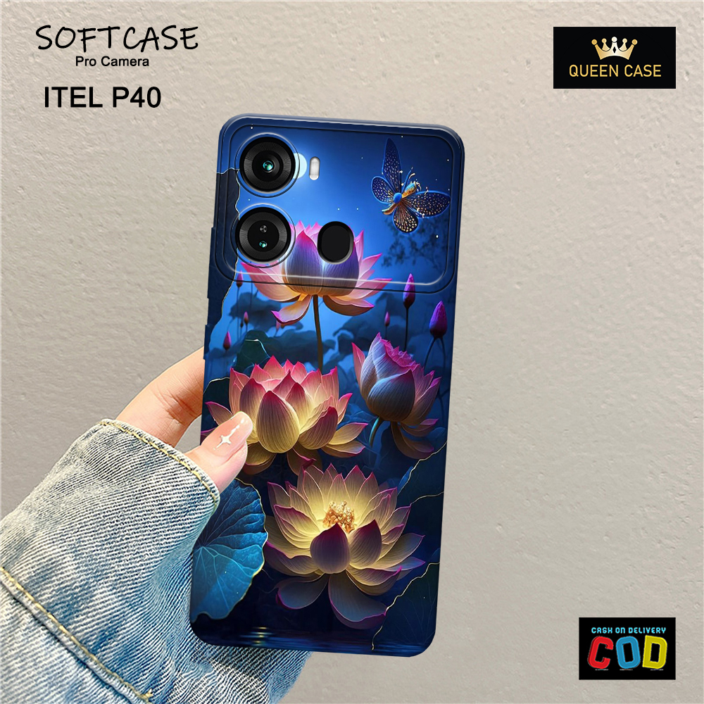 Softcase Hp Itel P40 Terbaru - Fashion Case Bunga - Case Hp Itel P40  - Casing Hp Itel P40 - Kesing 