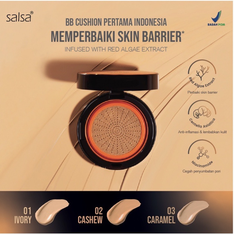 SALSA Cover Me BB Cushion | Semi Matte with Red Algae Niacinamide &amp; Centella Smooth Medium Coverage Foundation