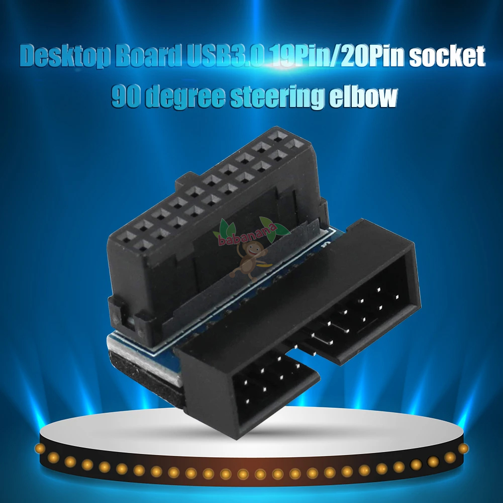 USB 3.0 20pin 20 PIN Down Siku 90 Degree Elbow Adapter Motherboard