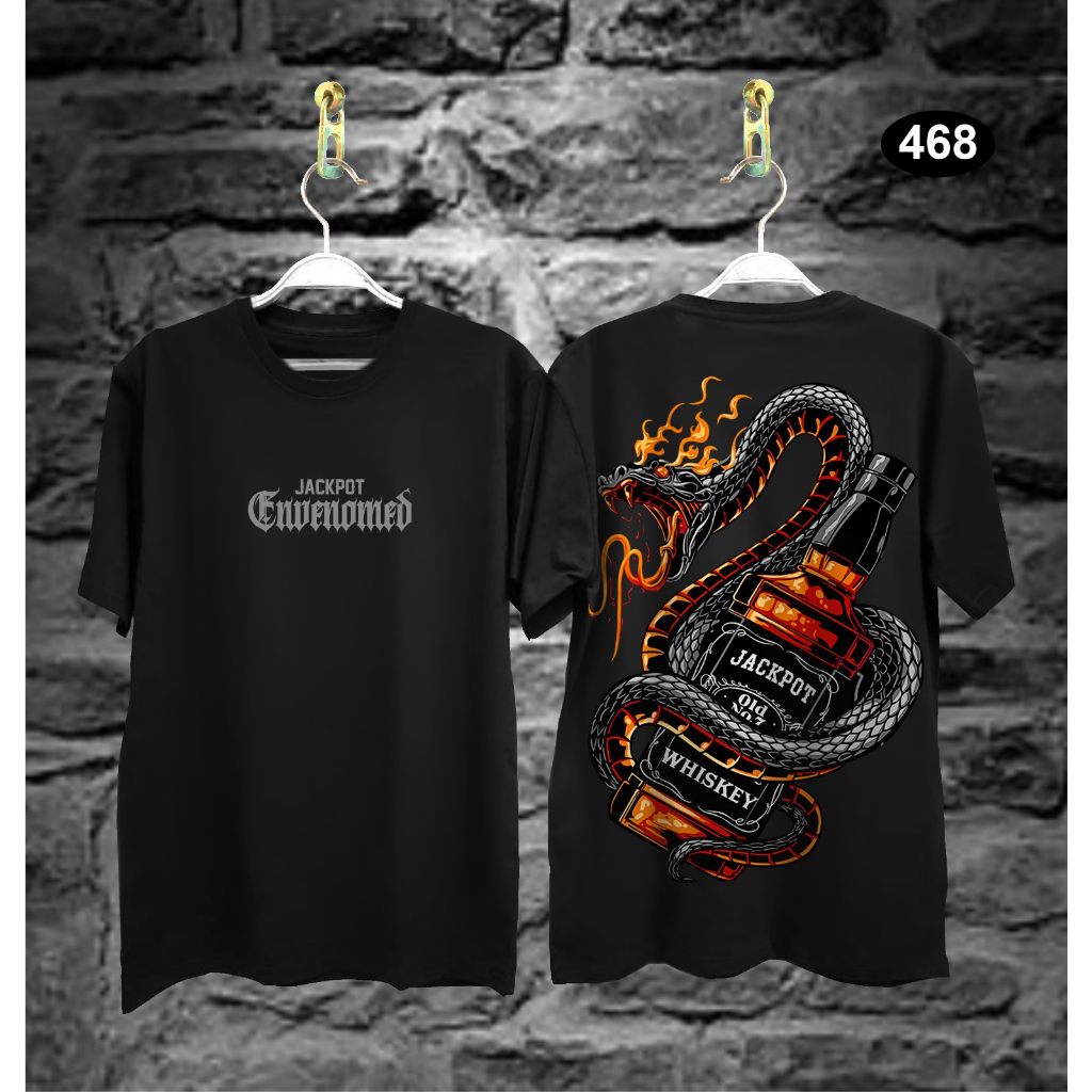 Kaos Tshirt Pria Terbaru Samurai Jepang Venomous Snake Hitam Distro Lengan Pendek Motif Sablon Bergambar Keren