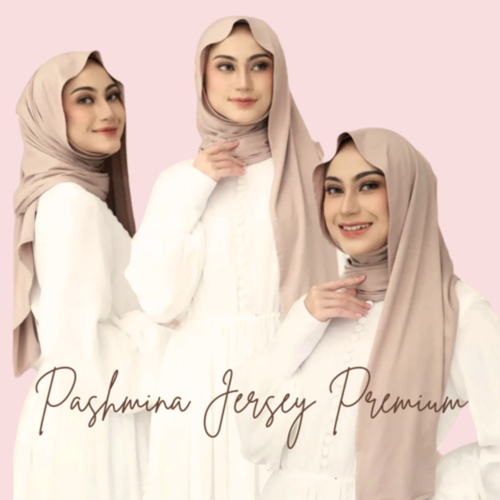 Hijab Pashmina jersey Premium Jilbab Syal Panjang Polos