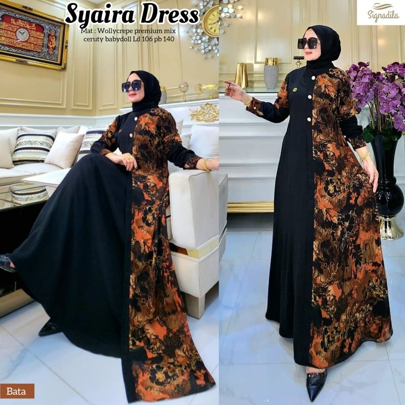 100% ORI Syaira dress by Signadila / Ld 106 Pb 140