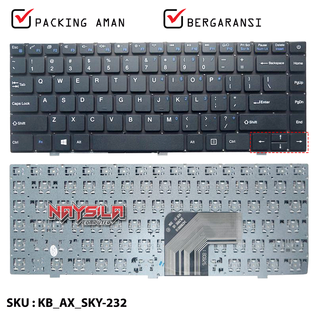 Keyboard AXIOO Zyrex Sky 232 / Zyrex Sky 232 Extreme (Tidak Cocok untuk Zyrex Mini)