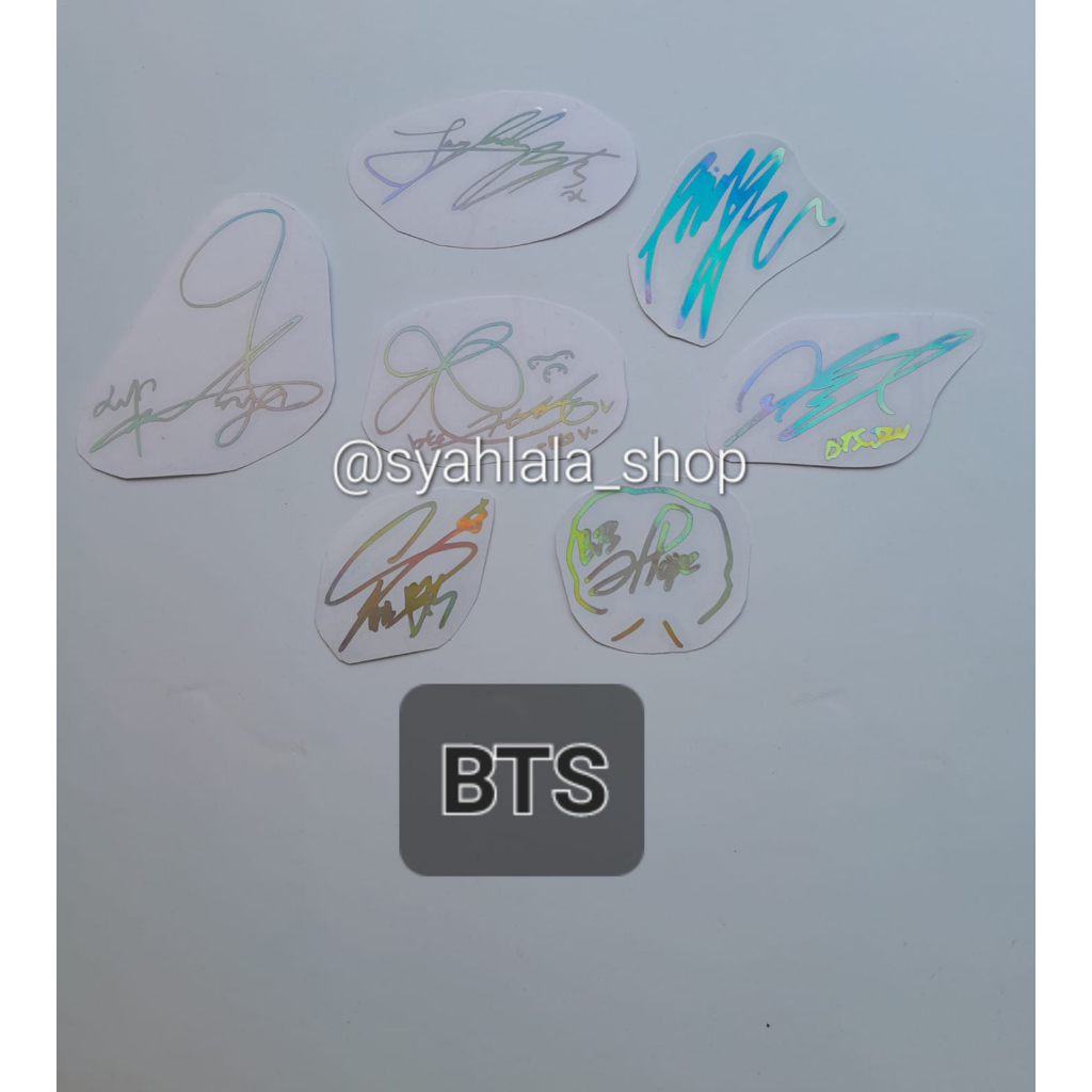 STIKER HOLOGRAM TTD BTS STIKER TANDA TANGAN HOLOGRAM BTS stiker holo tanda tangan kpop