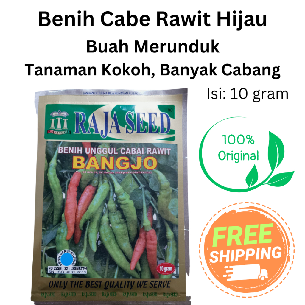 Benih Unggul Cabe Rawit Hijau BANGJO Raja Seed isi 10 gram