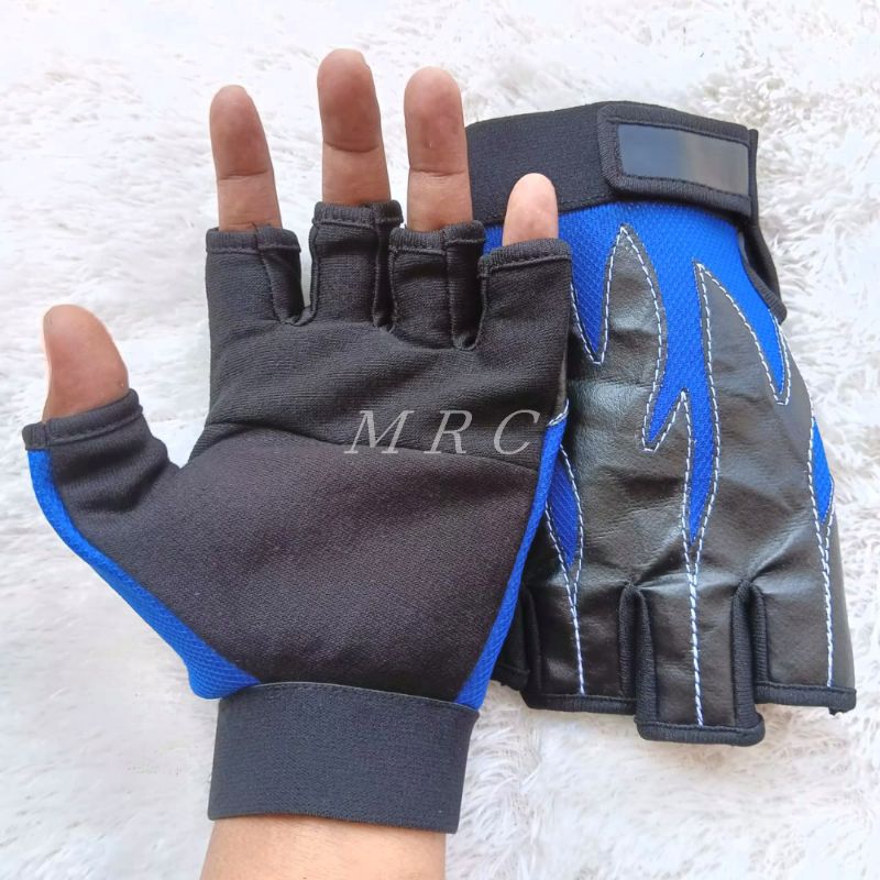 Sarung Tangan Motor Pria Setengah Jari/Sarung Tangan Motor Hitam Motif Api
