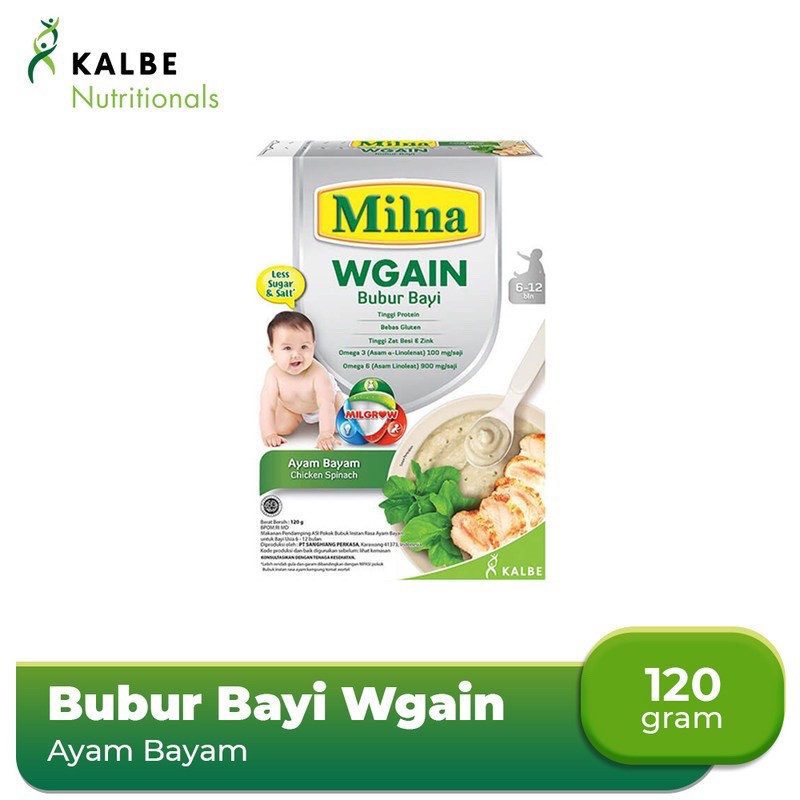 MILNA Bubur Bayi WGAIN 6+ 8+ 120gram