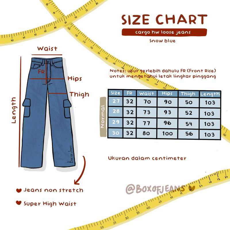 Boxofjeans - Cargo HW Loose Jeans - SNOW BLUE