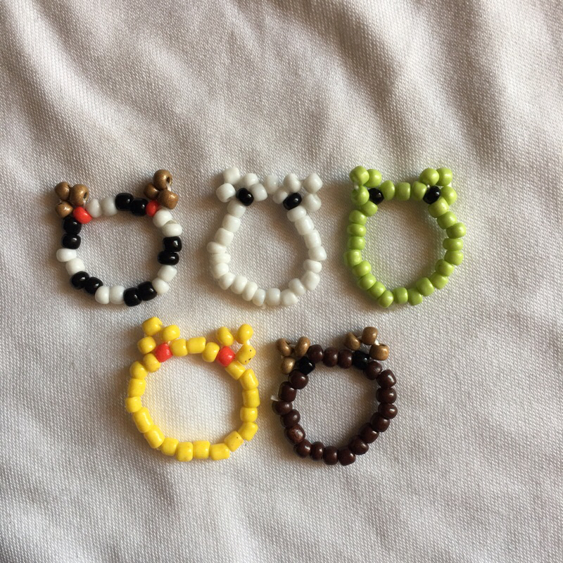 Animal Beads Ring & Bracelet| Frog Ring Beads | Bee Ring Beads | Beaded Ring | Cincin Beads | Korean