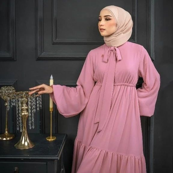 Gamis Terbaru 2023 Lebaran Wanita/ Durpadi Dress Ceruty Armany Full Furing/ Dress Kondangan Gaun Pesta Muslimah