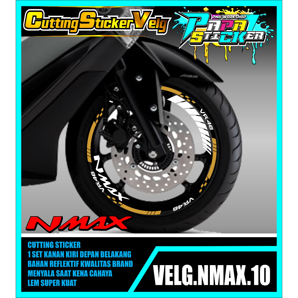 STIKER VELG NMAX CUTTING STICKER VELG CUTTING VARIASI NMAX  LIS BAN/VELG 10