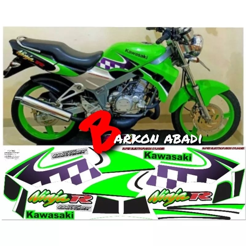 stiker Striping NINJA R kiss 2003 OLD(hijau) berkualitas Standar original
