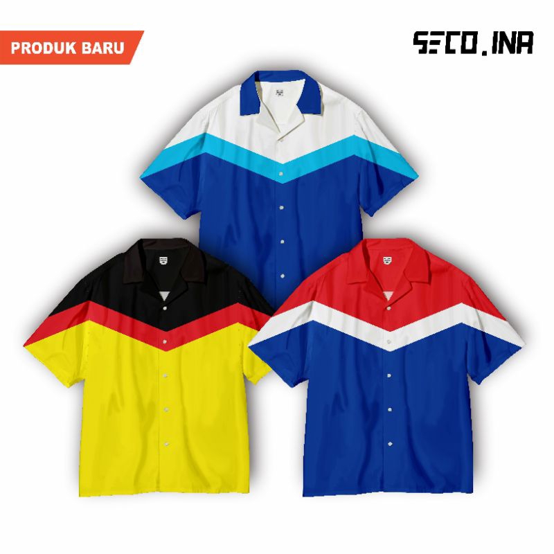 Kemeja XTC - MOONRAKER - GBR  BASIC Lengan Pendek full print