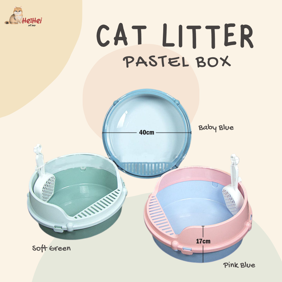 PASTEL Cat Litter Box + Sekop - Tempat Bak Pasir Kitten Kucing Dewasa TERMURAH