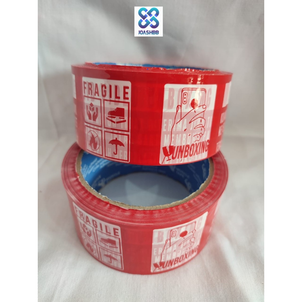 Lakban Unboxing Fragile 45x50m Merah MuscleTape