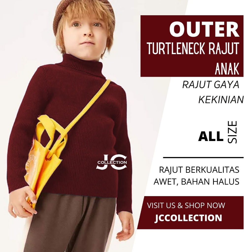 Sweater Rajut Turtleneck Anak Korea Umur 7 Thn – 13 Thn / Teens Kids Turtleneck - Jojo - JCColections