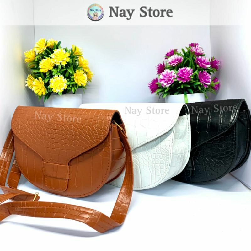 TAS SLING BAG WANITA | TAS SELEMPANG MOTIF CROCO | TAS WANITA