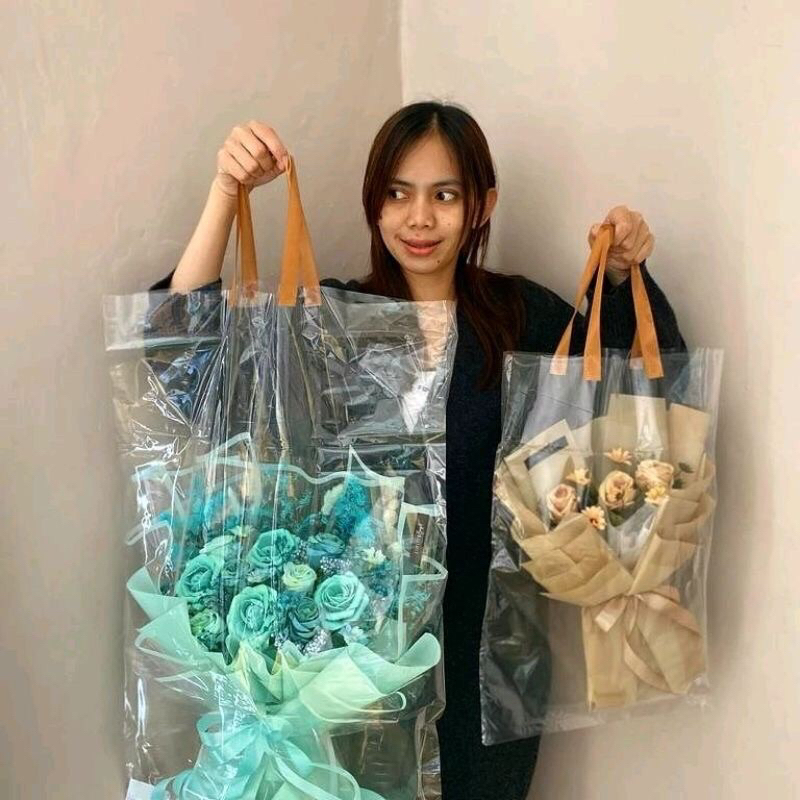 

Plastik Buket Transparan Bag Kantong Totebag Bouquet