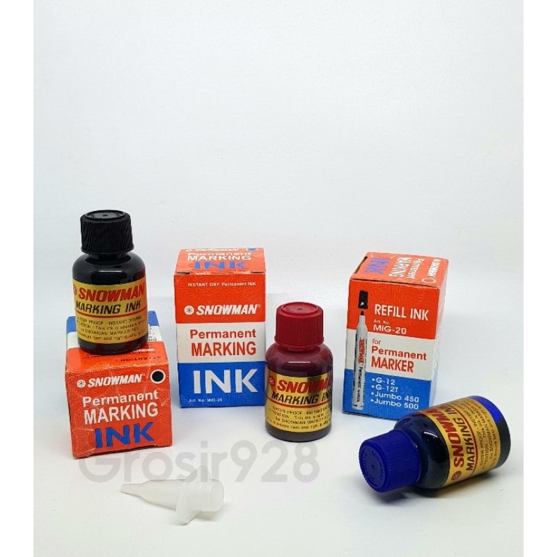 

Refill Ink Permanent / Isi Tinta Permanen Snowman MIG-20 / Tinta Marker (Non Erasable)