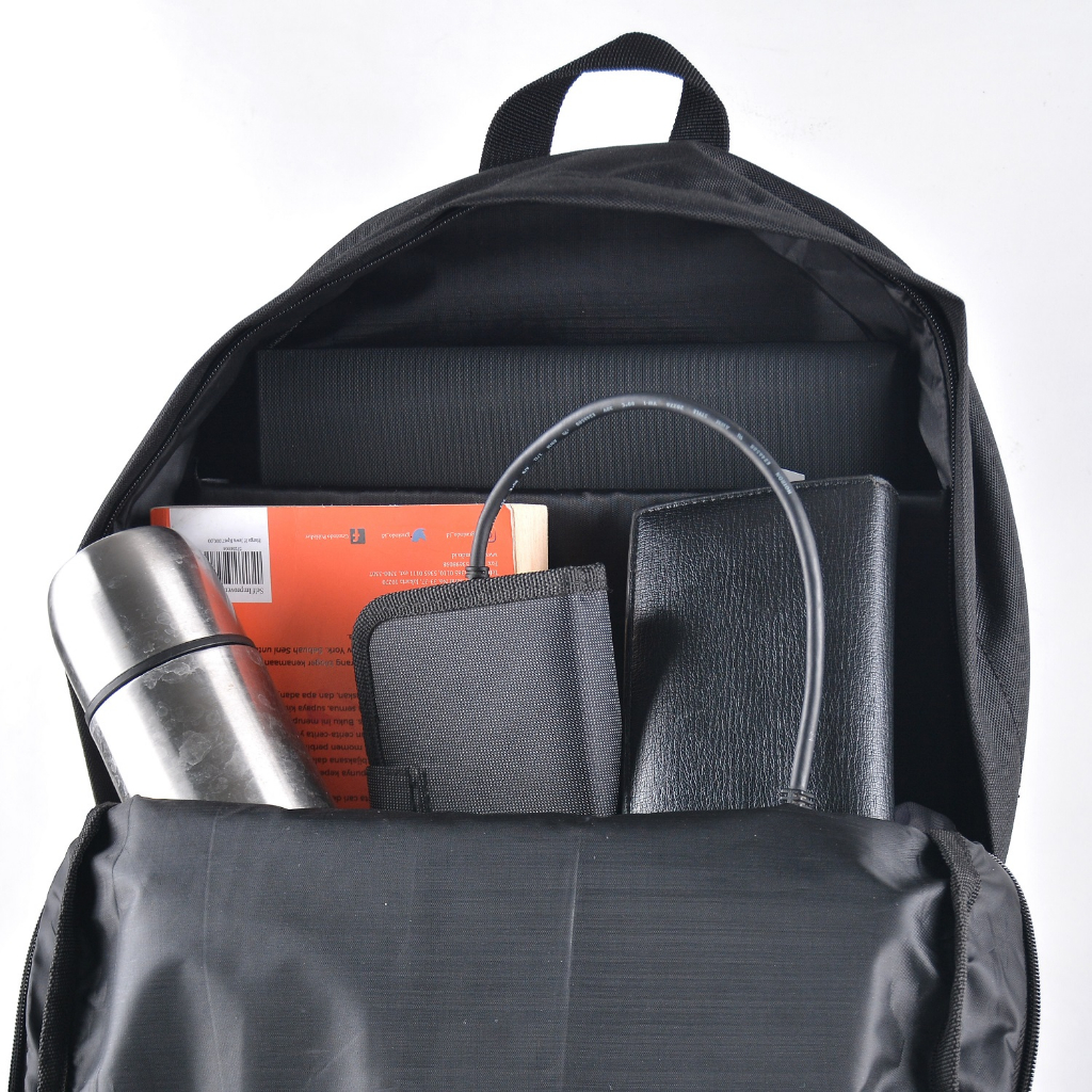 Tas ransel laptop pria tas punggung cowok bagpack tas sekolah backpack Caspian Black