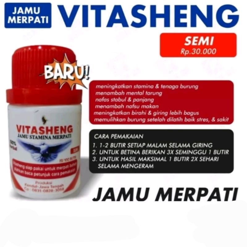 JAMU MERPATI VITASHENG JAMU MERPATI SEMI JABLAY ISI 100 BUT