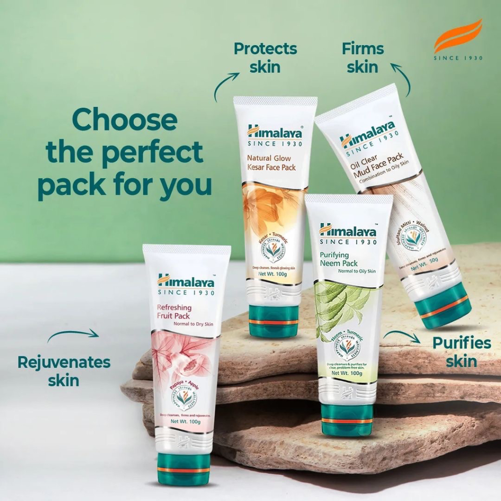 HIMALAYA Face Mask India / Purifying Neem Peel Off Moisturizing Cucumber / Neem Tea Tree / Natural Glow Saffron Vit C Sheet / Masker Wajah / Skincare Facial Care Series Treatment Perawatan Pembersih Kulit Muka / Clay Sleep Cream / Brightening Glowing Acne