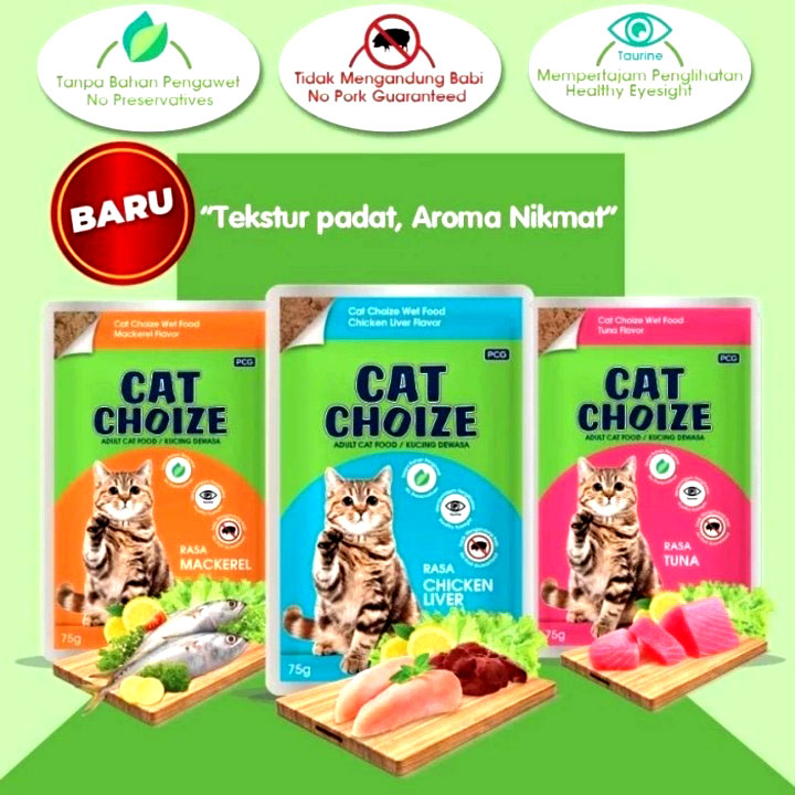 MAKANAN BASAH CAT CHOIZE POUCH 1 BOX ISI 12 SACHET