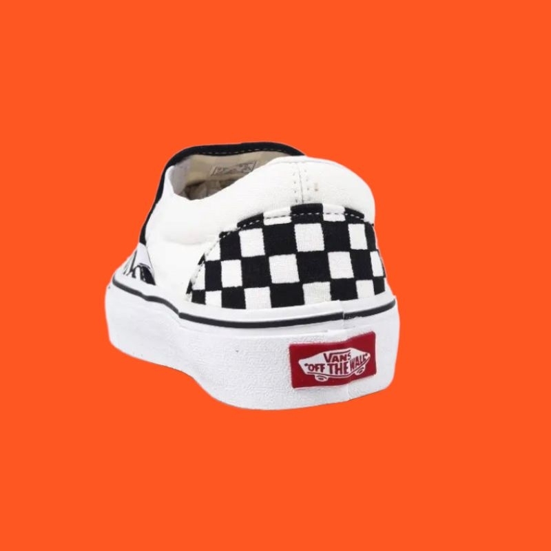 [BISA COD] VANS SLIP ON CHEKERBOARD CLASSIC BLACKWHITE PREMIUM