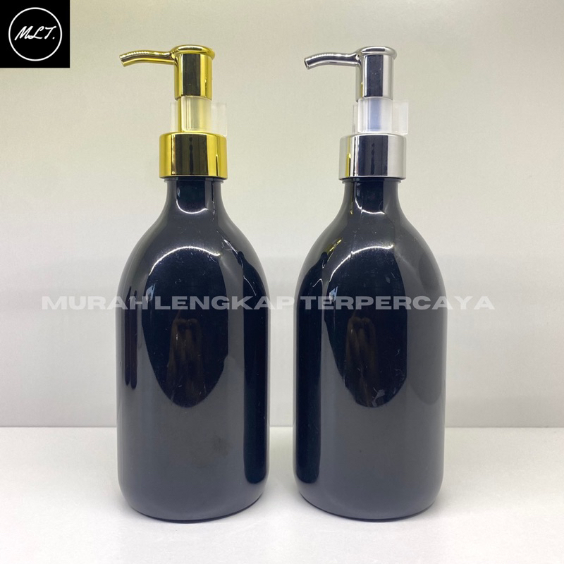 BOTOL 300ML SCARLETT HITAM PUMP CLIP OIL GOLD SILVER PET BLACK 300 ML