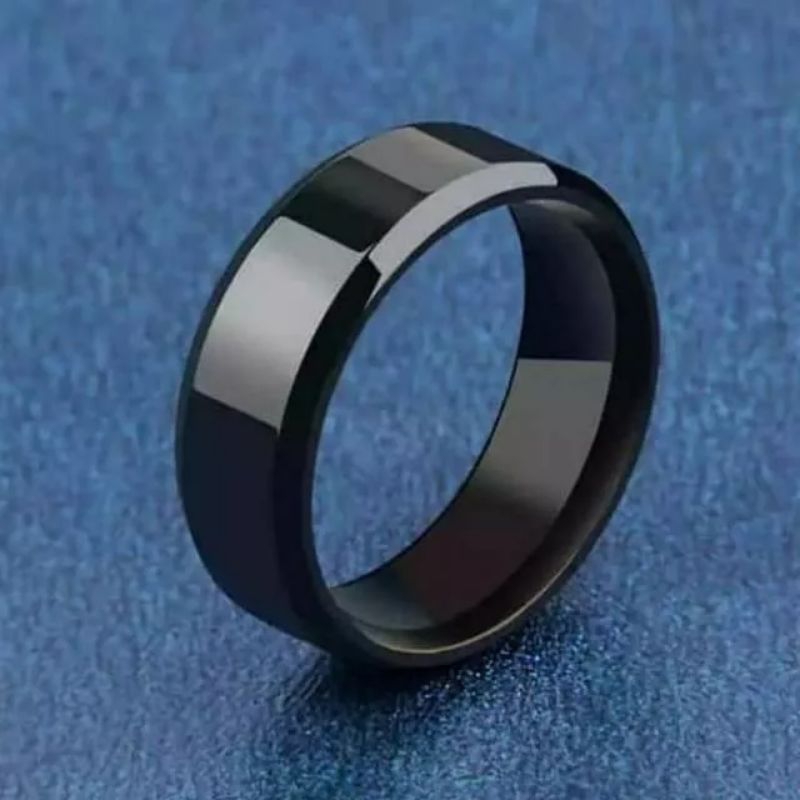 Cincin Couple Hitam Polos Titanium Anti karat selamanya