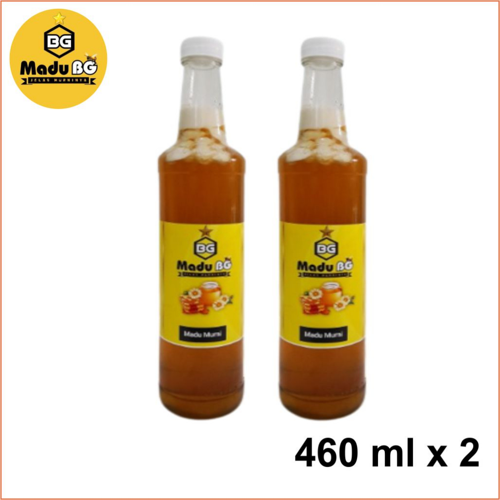 

Madu Murni Asli Raw Honey Apis Mellifera Madu BG Ukuran Besar 460 ml x 2 Botol Original Khasiat Alami Herbal