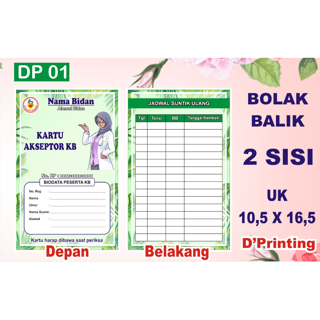 

Kartu Akseptor KB bolak balik