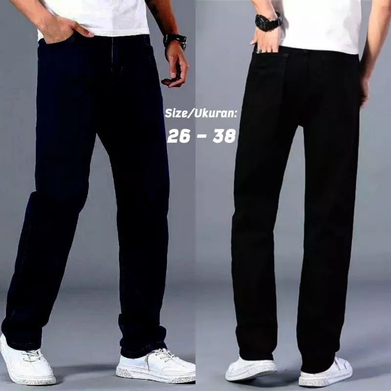 Celana Jeans Hitam Pekat original ost Jeans99 model setandar/lurus ukuran 28_38