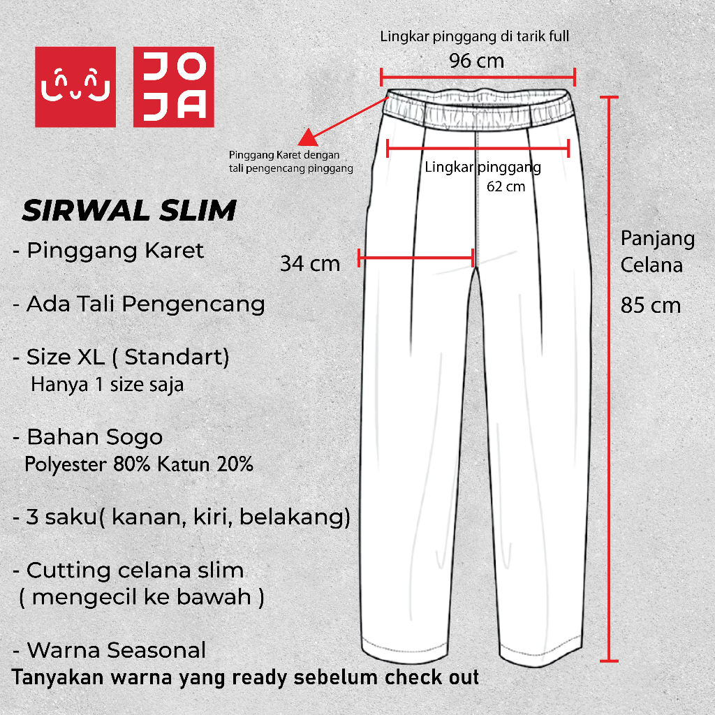 Celana Sirwal Pria Slim Fit