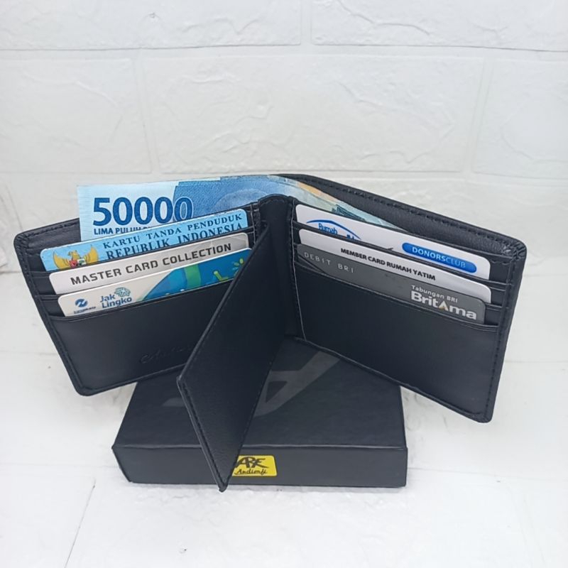 DOMPET PRIA KULIT DOMPET KULIT PU DOMPET LIPAT BIASA DOMPET ARF EMBOS LOGO