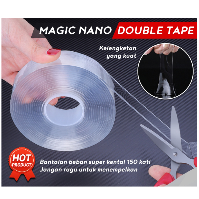 

DOUBLE TAPE NANO BENING TRANPARAN 1M 3M 5M / NANO TAPE METER / DOUBLE TAPE ISOLASI BENING / TEMPELAN