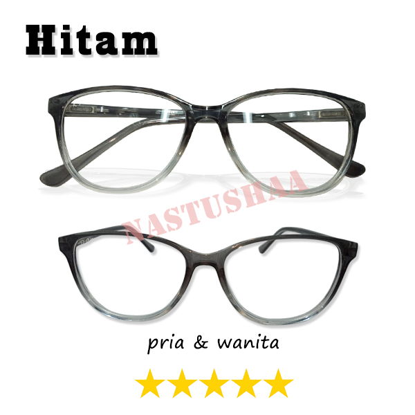 Kacamata Fashion Dewasa Lensa Trasnparant Anti Blueray Bentuk Oval Warna Frame Gradasi Untuk Pria dan Wanita (Unisex) NOCASE