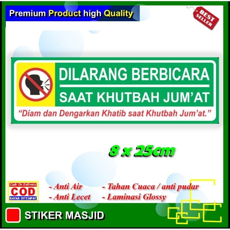 Stiker dilarang berbicara saat khutbah jumat sticker islam muslim masjid musholla