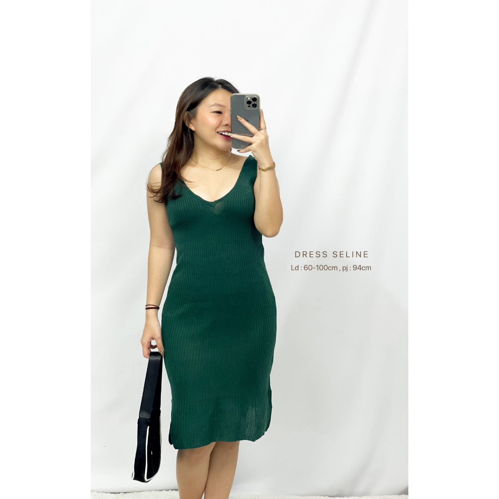 HOPYLOVY - Dress Wanita Bahan Rajut Seline Astina