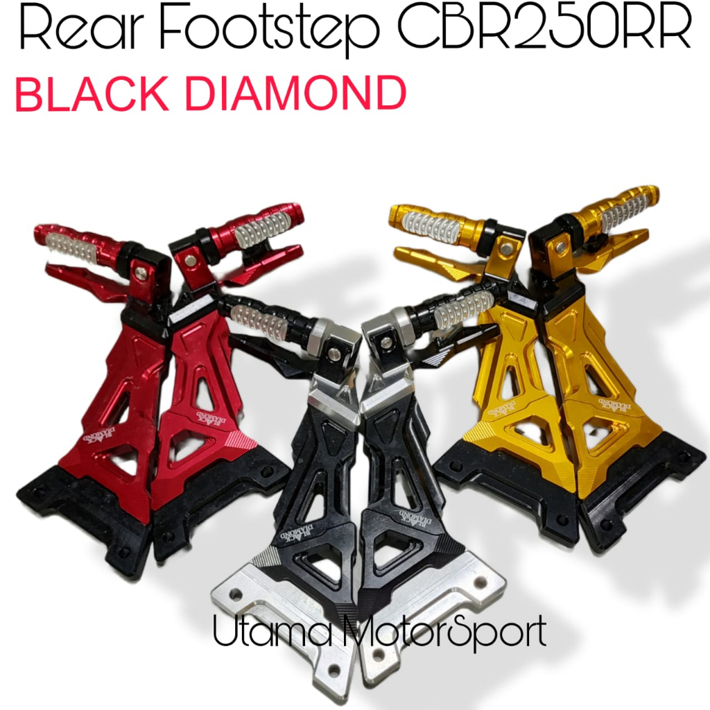 Footstep Set Belakang CBR250RR / CBR 250 / CB 250 Black Diamond Best Quality
