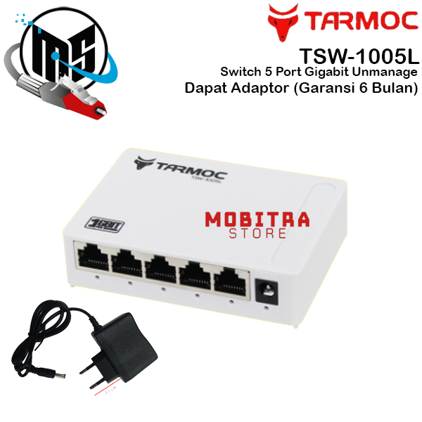 Tarmoc TSW-1005L Switch Unmanage 5 Port Gigabit Plastic Case