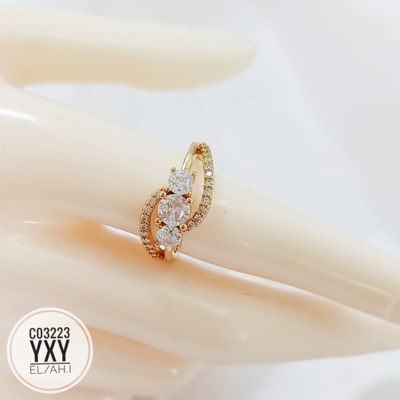 Cincin yaxiya permata zircon gold C03223
