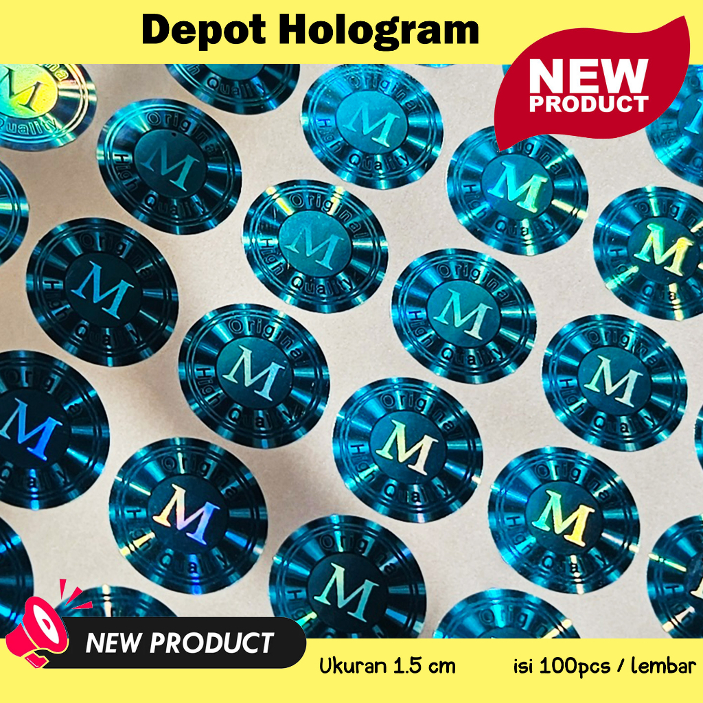 

Stiker Hologram 3D Original M Biru Ukuran Diameter 1,5 cm - Segel Rusak Jika Dilepas